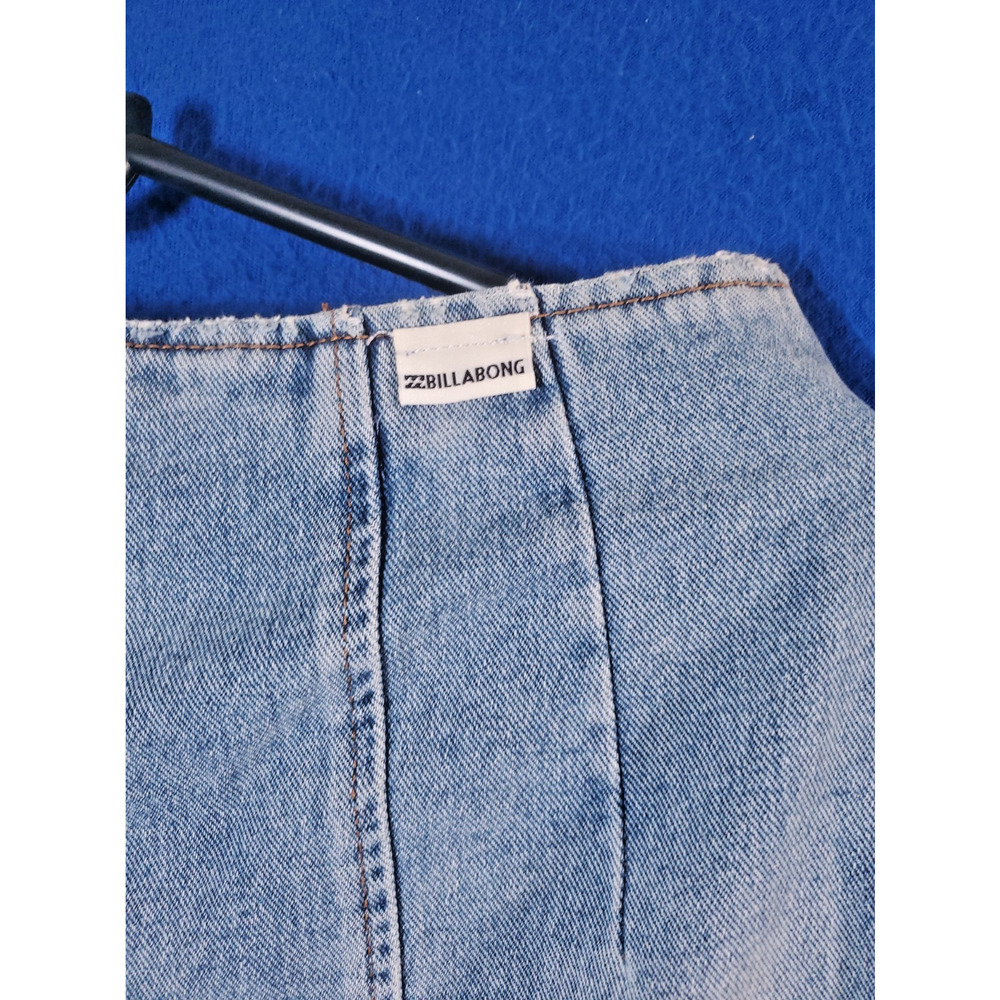 Billabong Denim Mini Skirt Womens Size 31 Blue Jean Button Front Panel - Picture 7 of 14